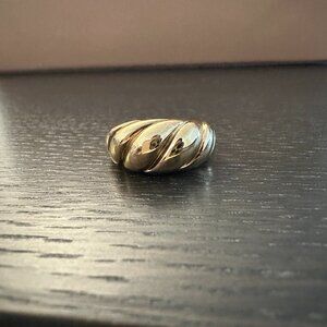 MEJURI Croissant Dome Ring, Gold Vermeil, Size 6